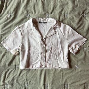 Brandy Melville Cropped Button-up Top